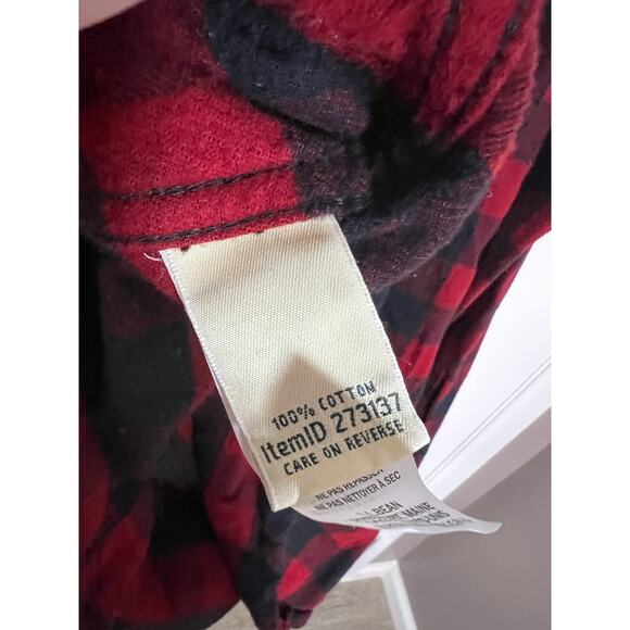 L.L. Bean Scotch Plaid Shirt Red Black Size Womens Small Flannel Long Sleeve‎ - Picture 9 of 10